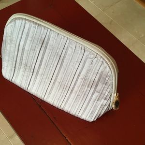 Bvlgari Parfums zipper small Bag, silver color, NWOT